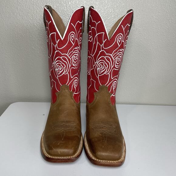 Twisted X Olivia Bennett Western Boots Red Roses Women Sz 6.5 B WXTL003 Leather main image 7